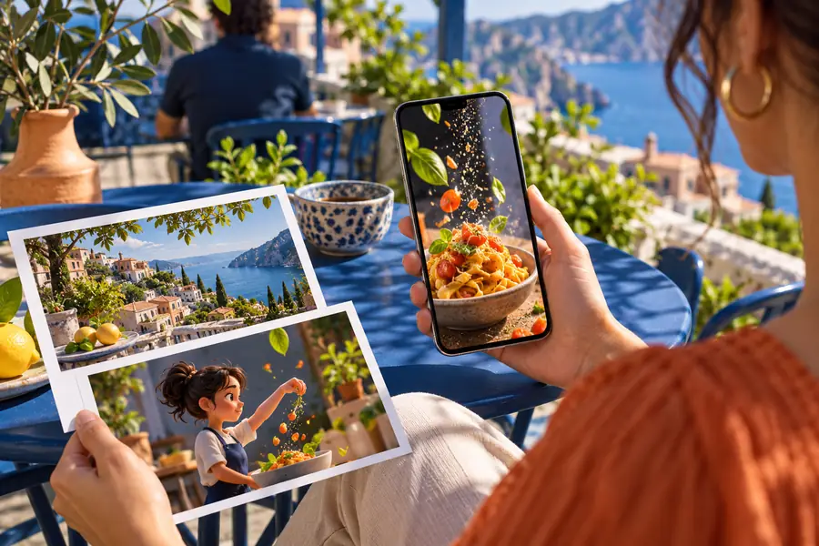 A developed market scene representing a clearer video brief